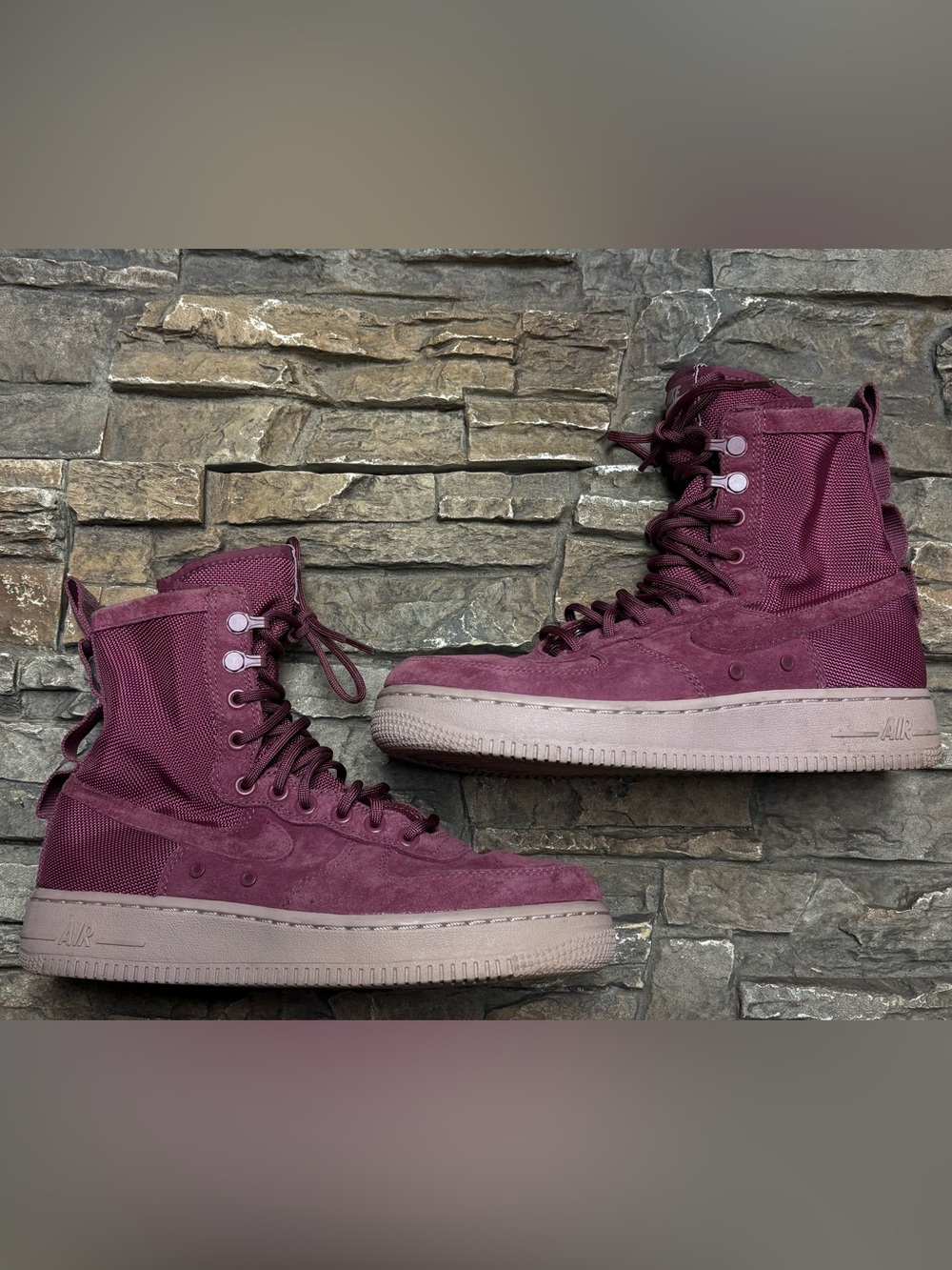 Nike Sneakers Womens  Air SF AF1 Force AJ1700-600 Purple Wine High Top Sz8